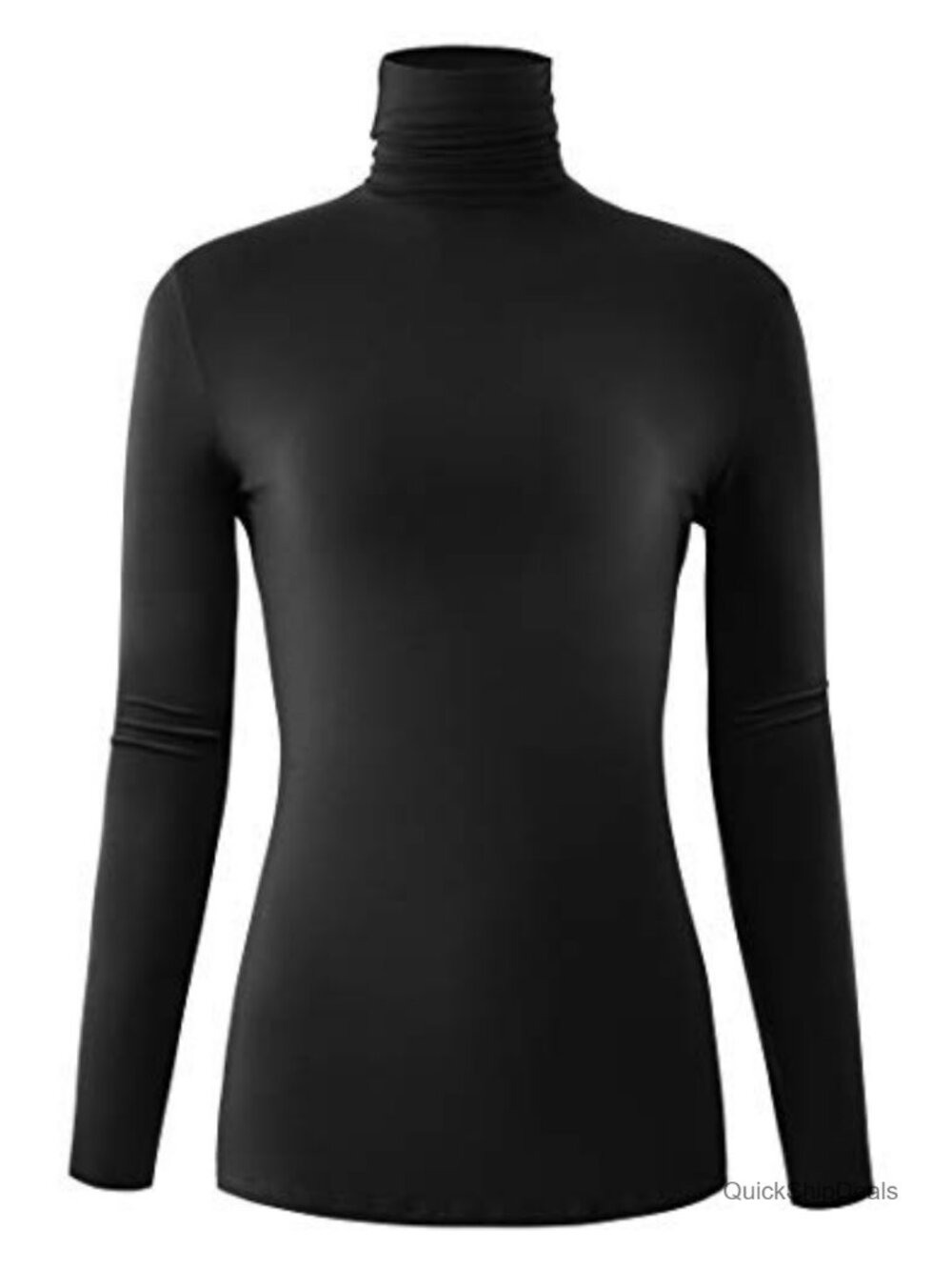 Women's Long Sleeve Turtleneck Pullover Top Soft Stretchy Lightweight Slim Fit
